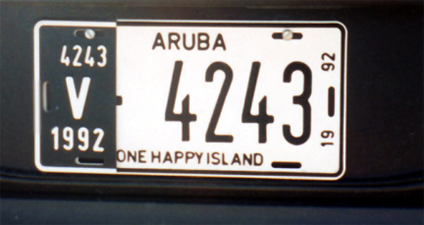 Aruba license plate- One Happy Island