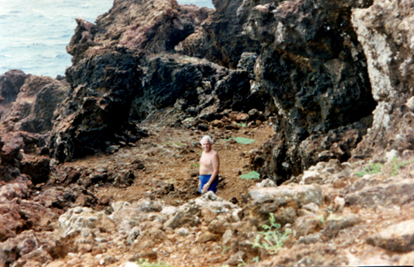 Lee Duquette near the ocean