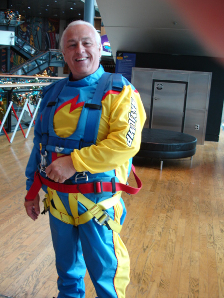 Lee Duquett in his jump suit