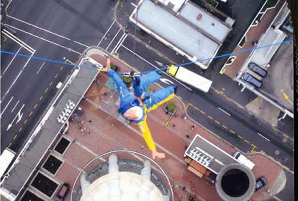 Lee Duquette flying downward