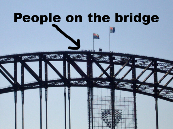 people on the sydney Bridge 