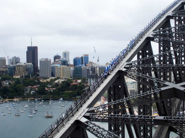 people on the bridge 