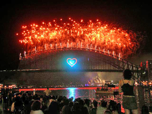 fireworks on the Sydney Bridge