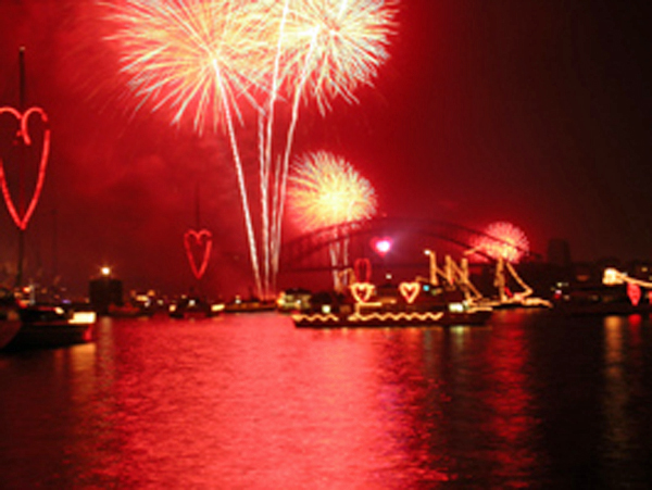 fireworks on the Sydney Bridge