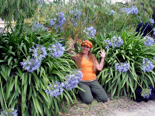 Karen Duquette and the flowers in Australia