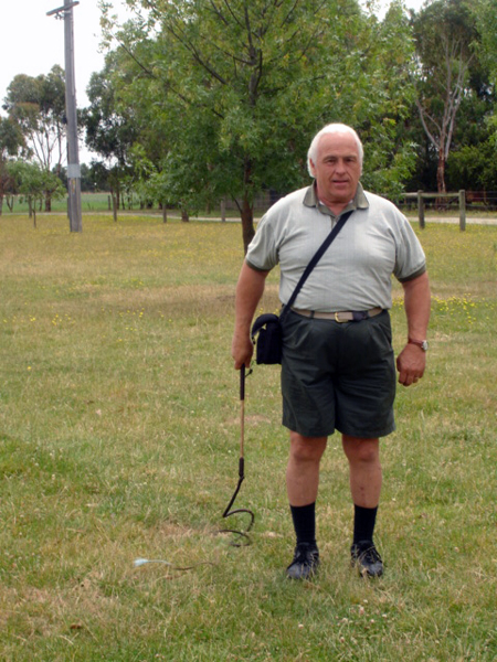 Lee Duquette learning how to use a whip