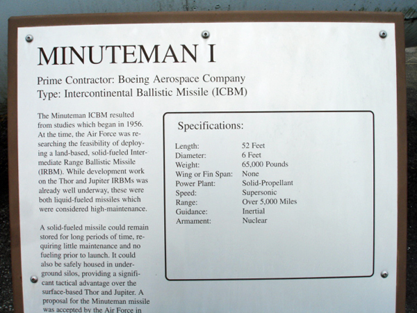 Minuteman 1 sign
