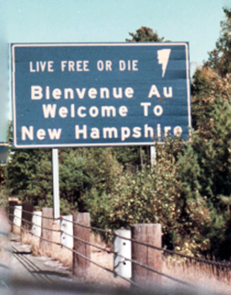 Welcome to New Hampshire sign