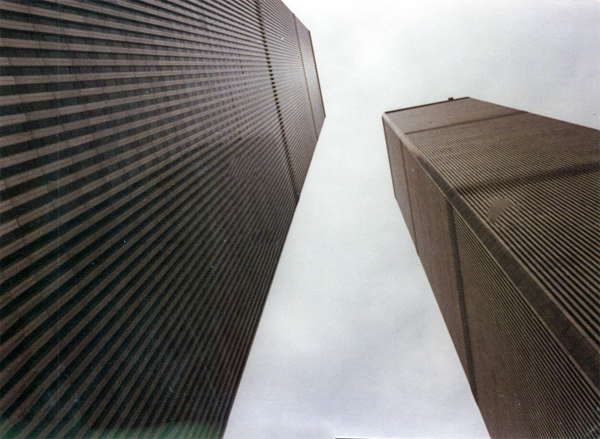 Looking UP at the World Trade Center.