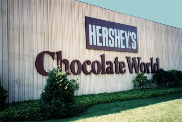 outside Hershey's Chocolate World 1993