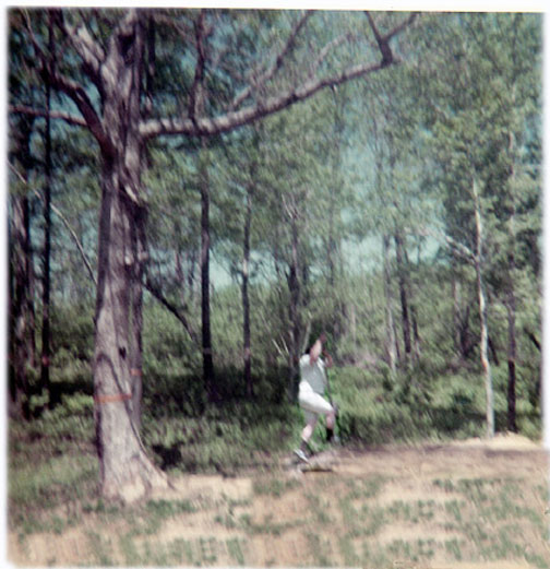 Lee Duquette on a rope swing