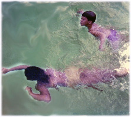 renee and Brian Duquette swimming