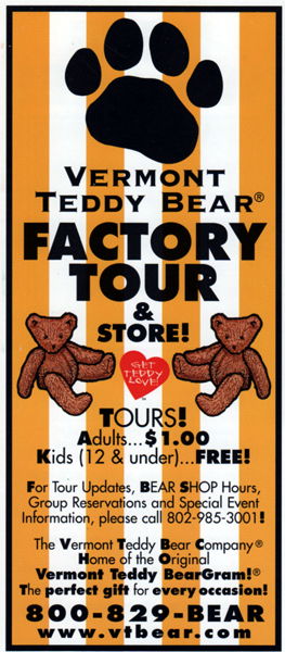 VT Teddy Bear Factory sign