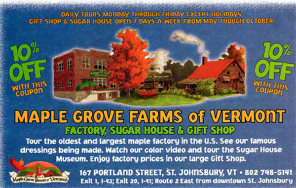 Maple Grove Farms of Vermont sign