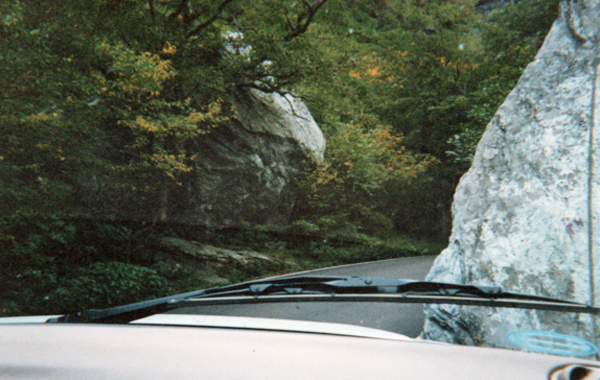 driving around a big rock