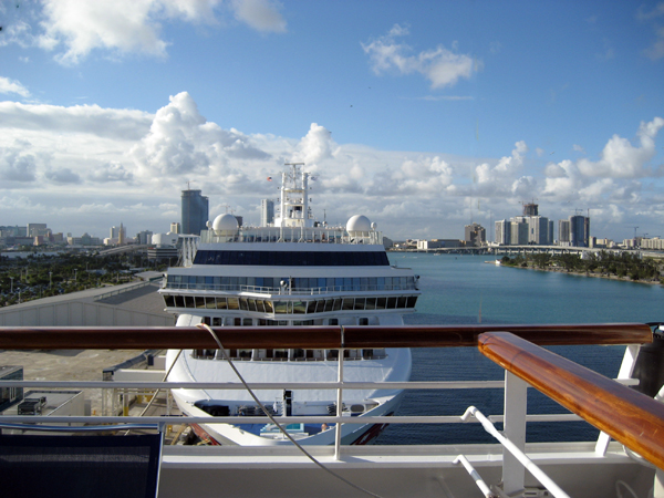 Carnival Valor cruise ship in the port of Miami