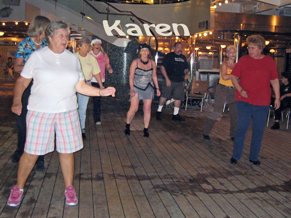 Karen Duquette line dancing