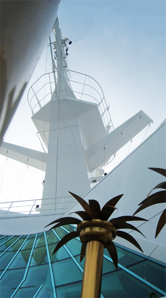 iron trees and top of the ship