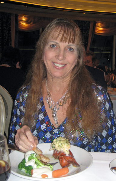 Karen Duquette at dinner