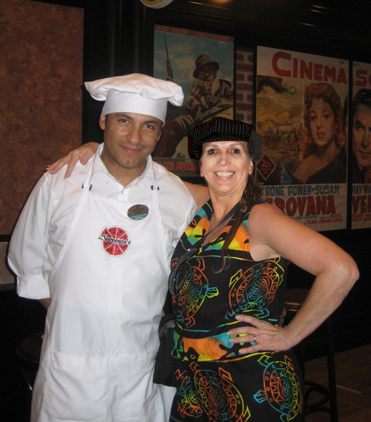 Karen Duquette and a chef