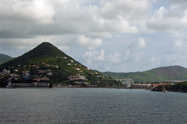 views of St. Maarten from the cruise ship