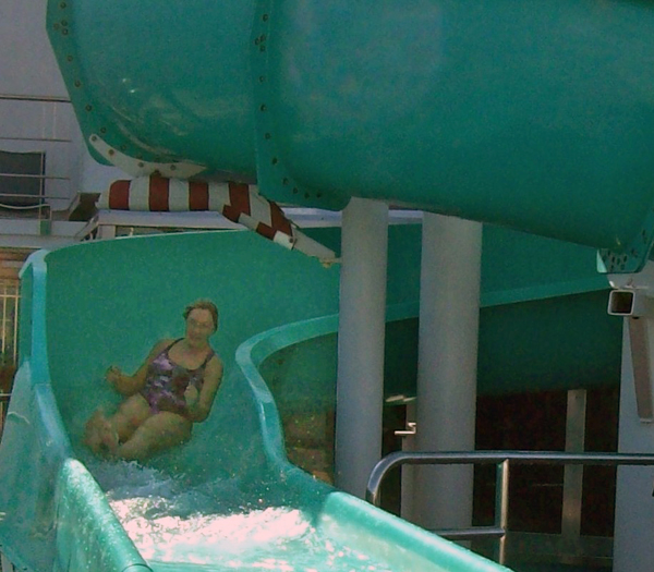 Karen Mackey on the slide