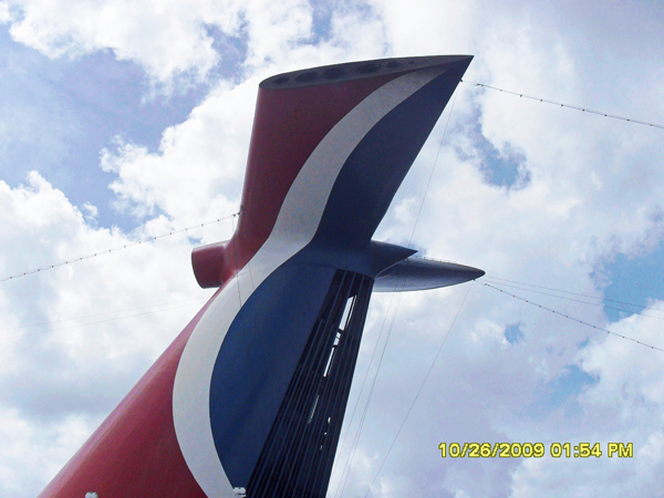 Carnival Freedom cruise ship tail fin