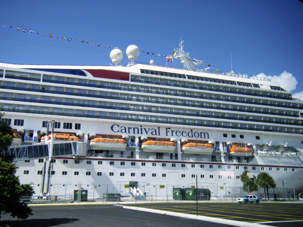 Carnival Freedom cruise ship in Fort Lauderdale