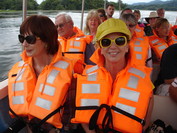Karen Duquette and others on the boat