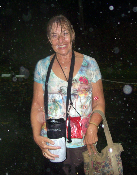 Janice Mackey in the rain