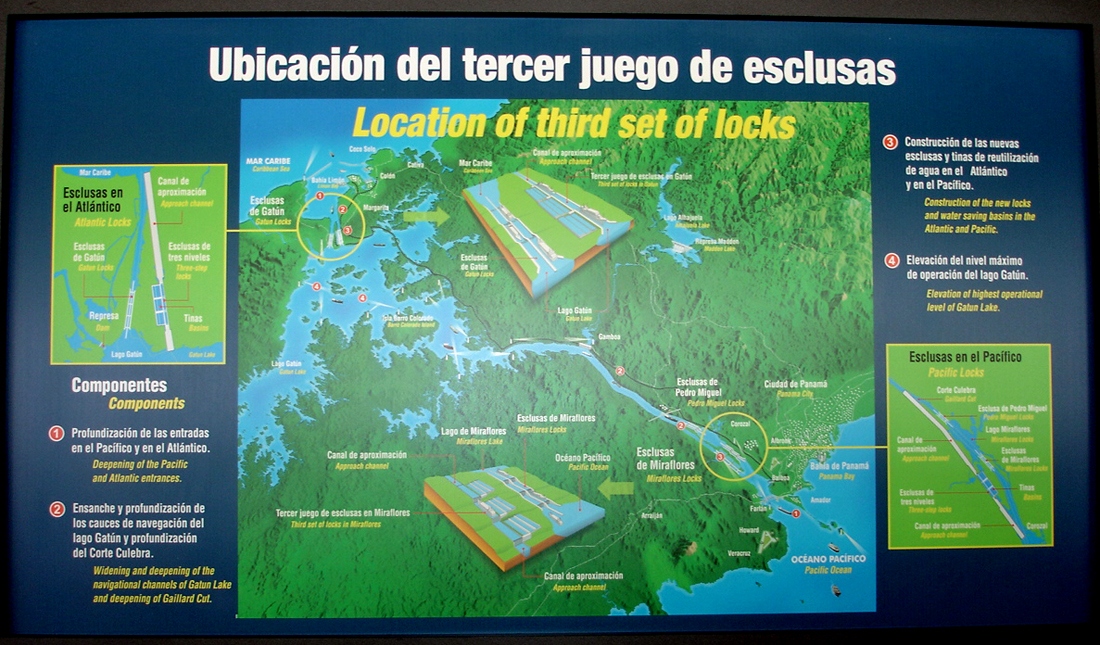 big sign: Location of 3rd set of locks