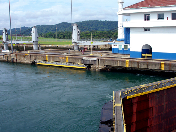 The gates of the Panama Canal locks