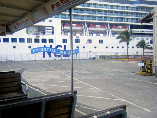 NCL cruise ship in port