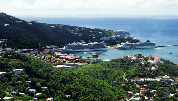 Magens Bay and the cruise ships