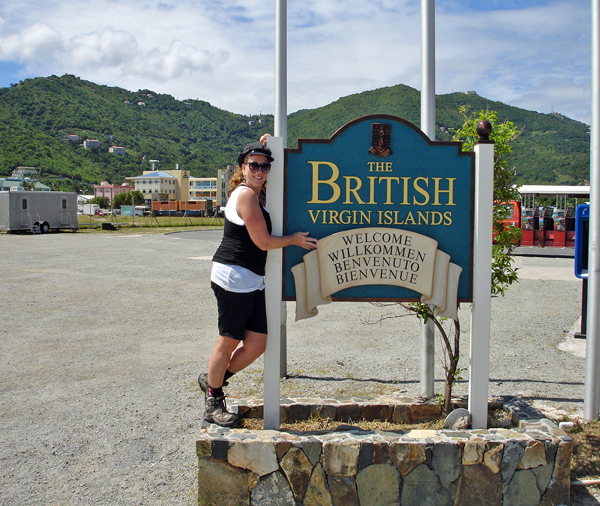 Karen Duquette and the BVI sign
