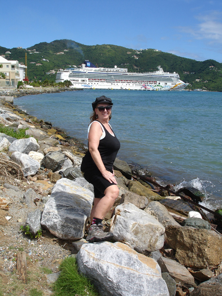 Karen Duquette and the Norwegian cPearl cruise ship