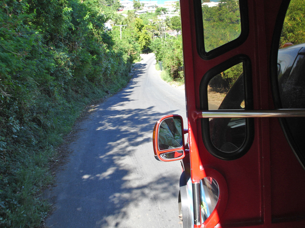 narrow road in tortola