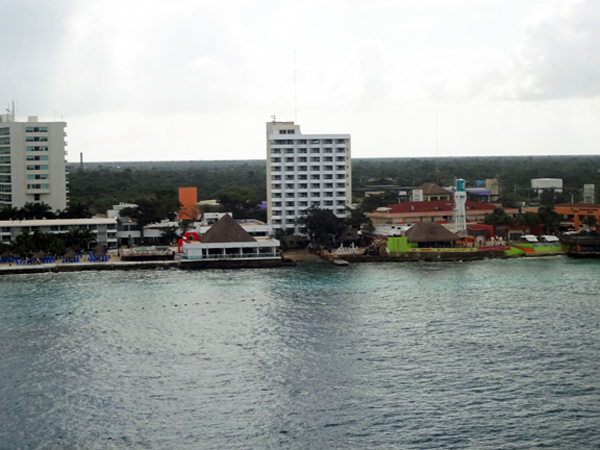 view of Cozumel from the ship
