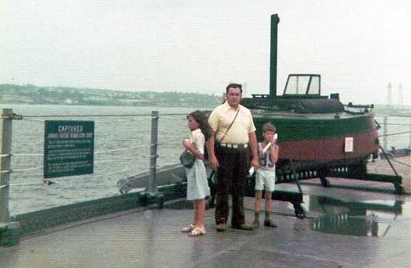 Renee, Lee, Brian on the USS Mass in 1975