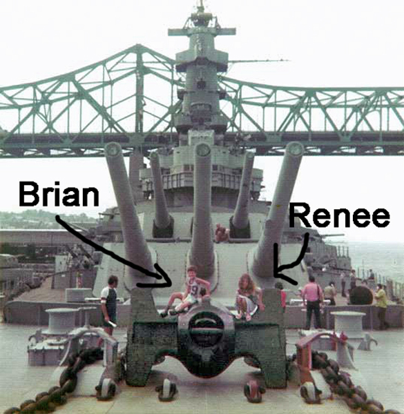 Brian and Renee on the USS Mass in 1975