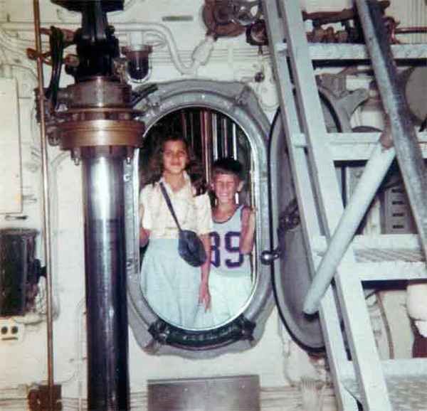 Renee and Briand Duquette on USS Massachusetts