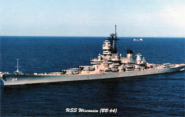 USS Wisconsin postcard
