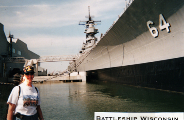 Karen Duquette at Battleship Wisconsin