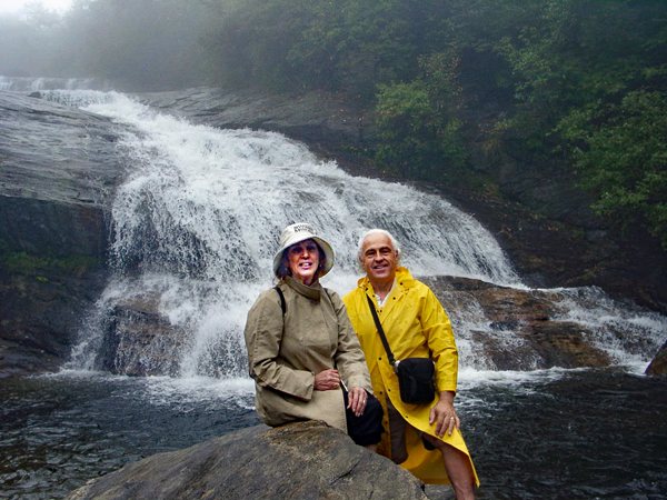 Karen and Lee Duquette at the waterfall