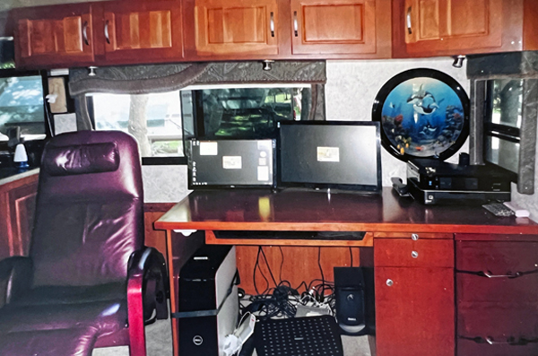 desk and computer