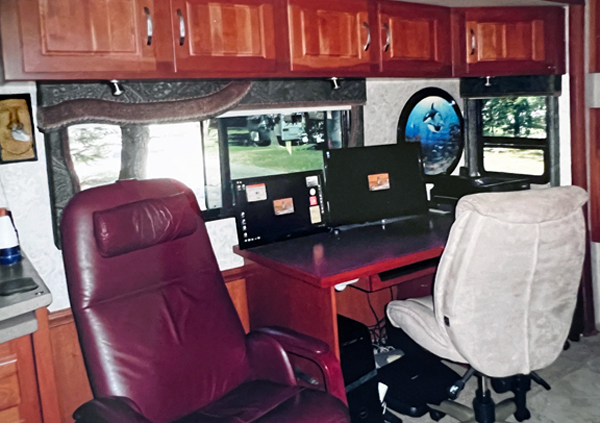 desk and computer