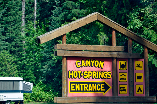 Canyon Hot Springs sign