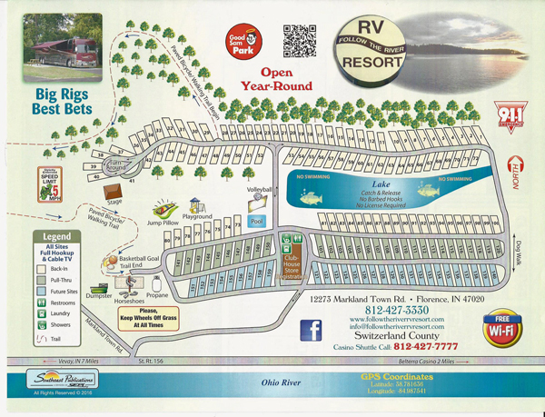 Follow the River RV Resort sitemap