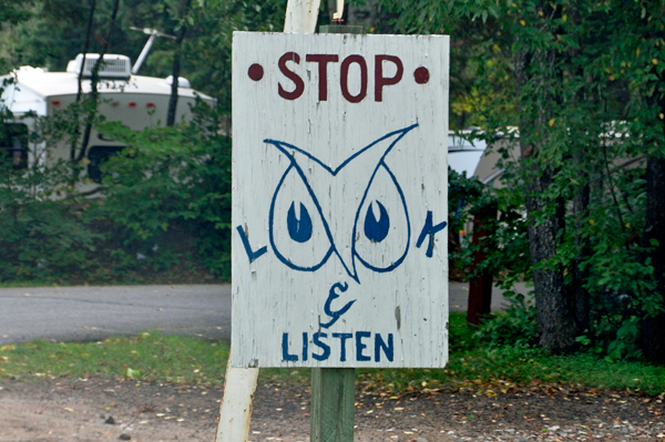 stop and listen  sign