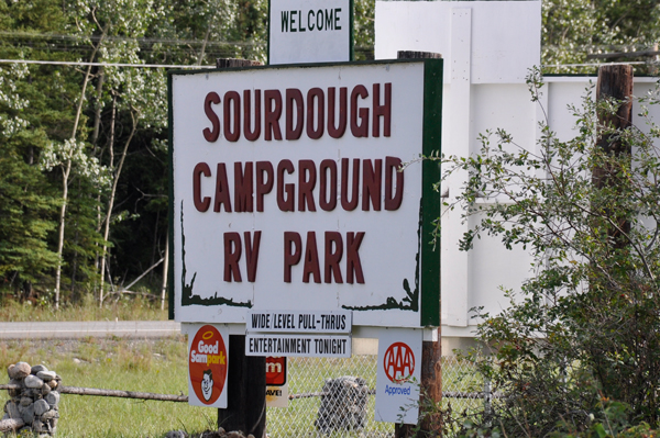 Sourdough campground sign
